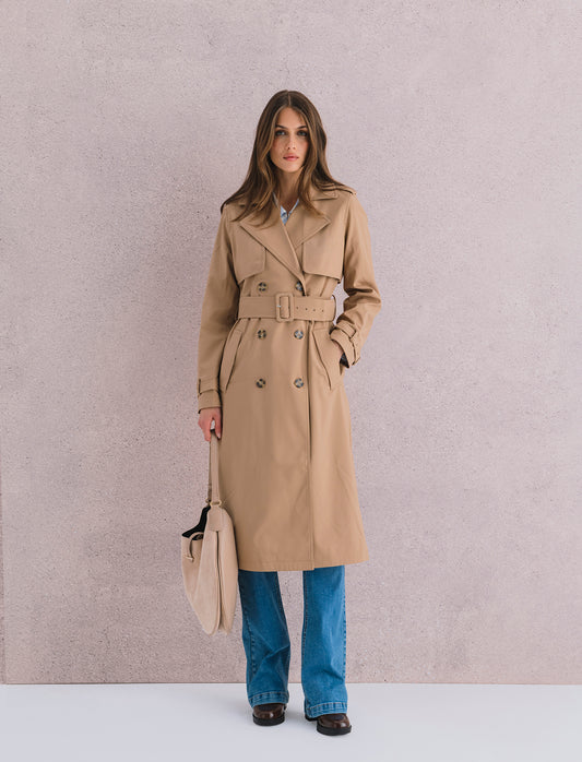 Borsa donna sacca mezzaluna in suede - Beige