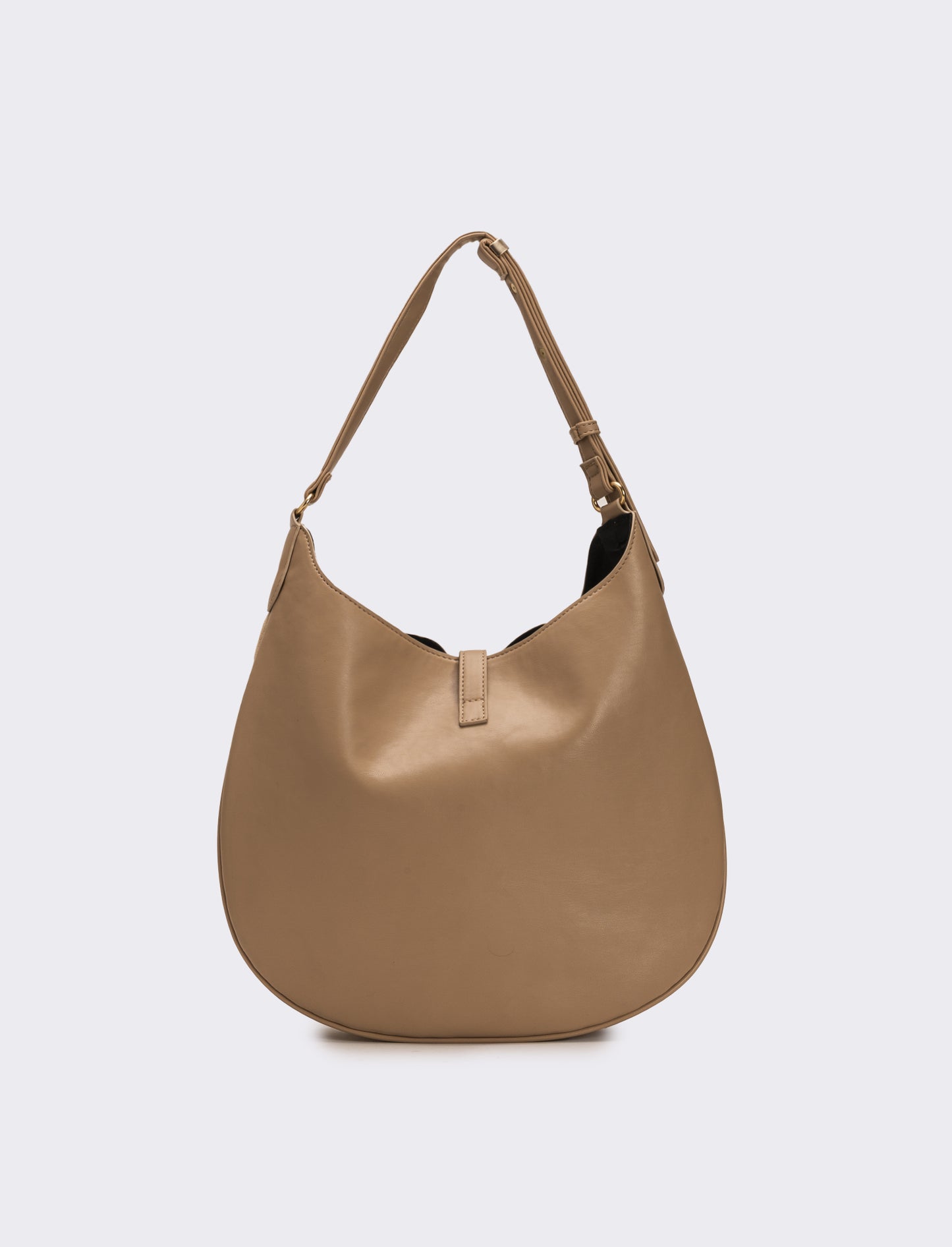 Borsa donna sacca mezzaluna in suede - Beige