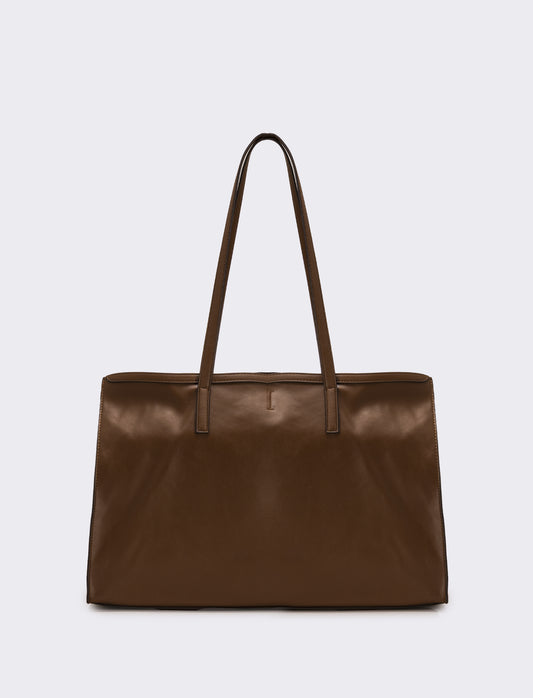 Borsa shopping basic donna - Marrone