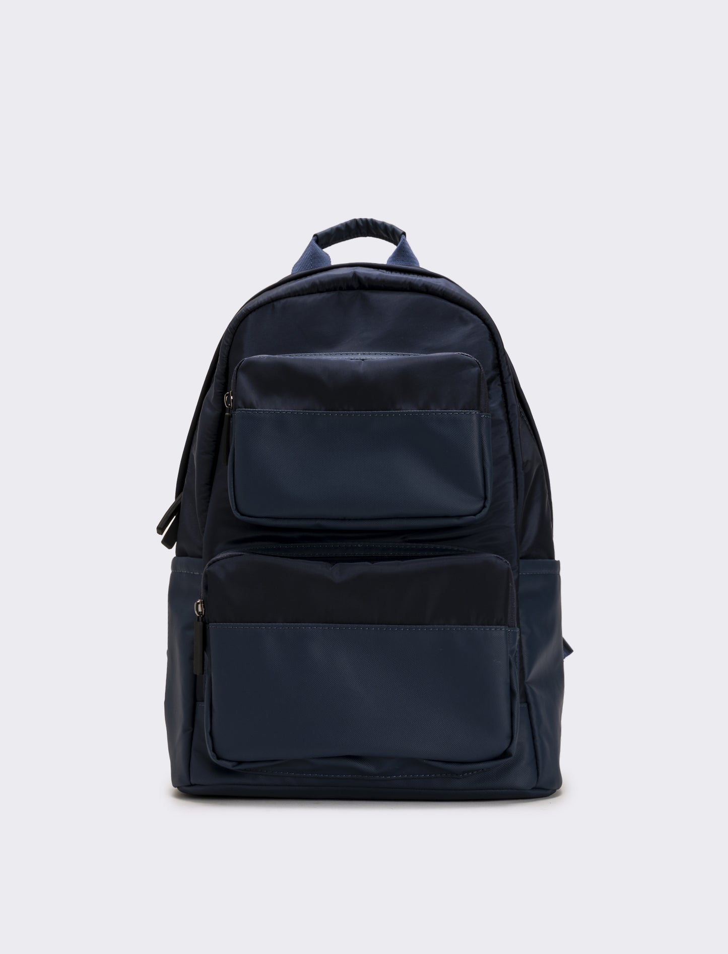 Zaino uomo con tasche doppio cursore e tirazip gommato - Blu