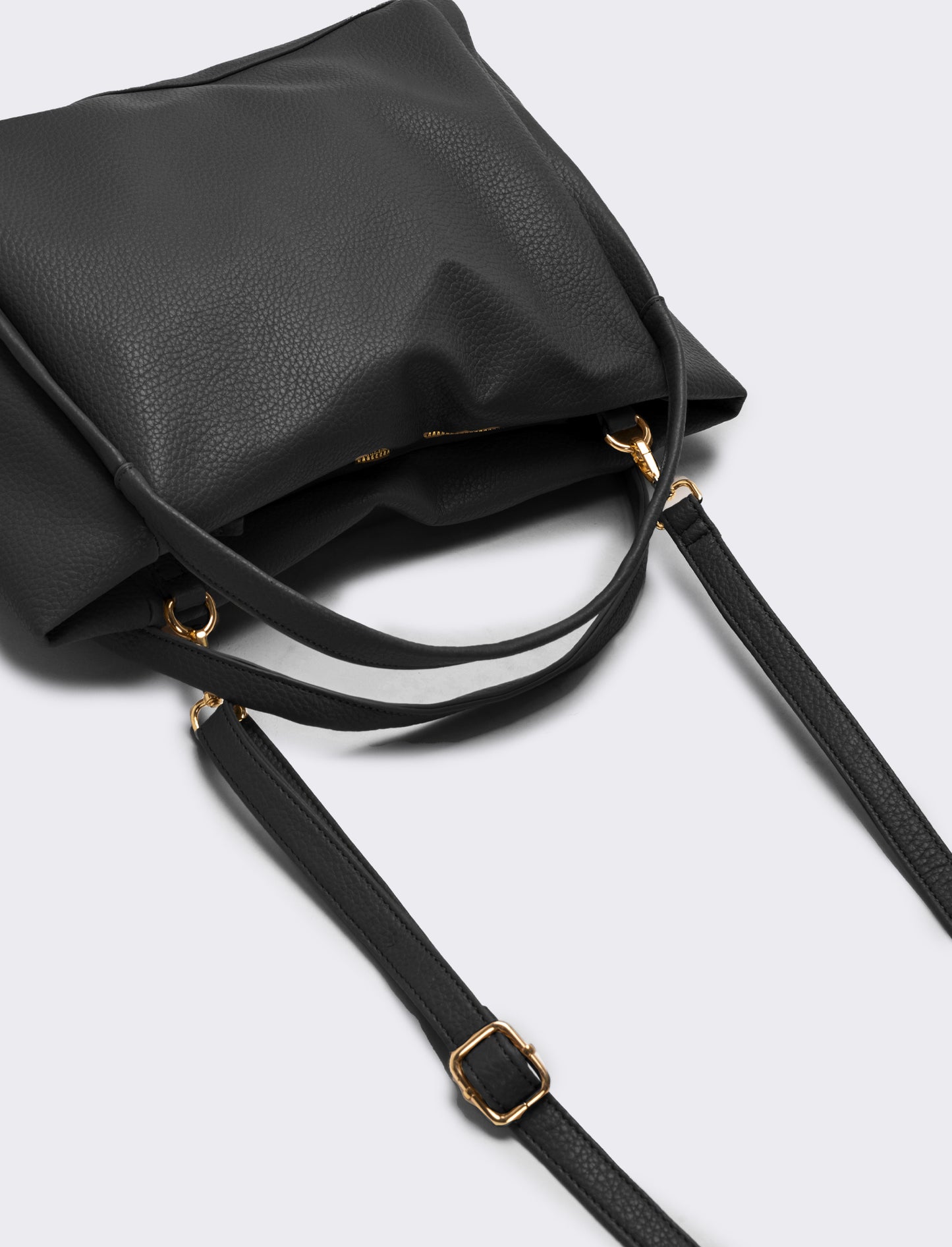 Borsa shopping 2 manici morbida donna - Nero