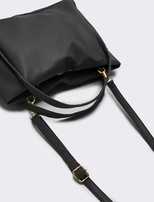 Borsa shopping 2 manici morbida donna - Nero