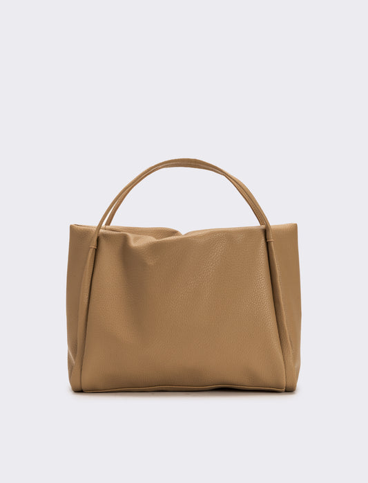 Borsa shopping 2 manici morbida donna - Beige
