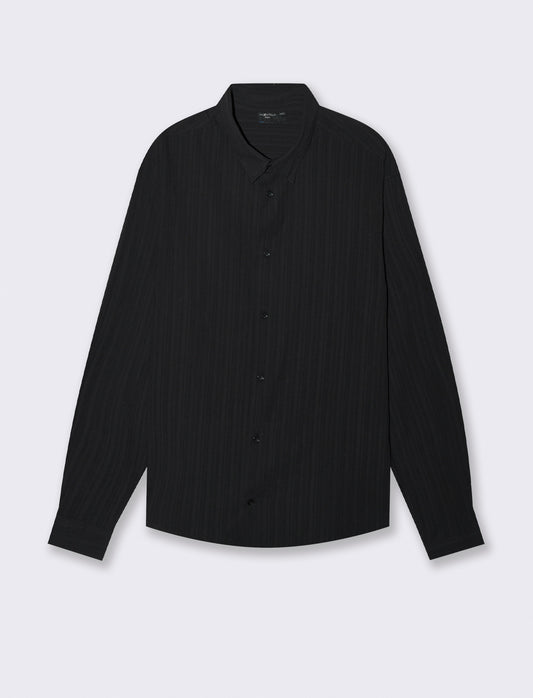 CAMICIA EFFETTO GOFFRATO - Nero