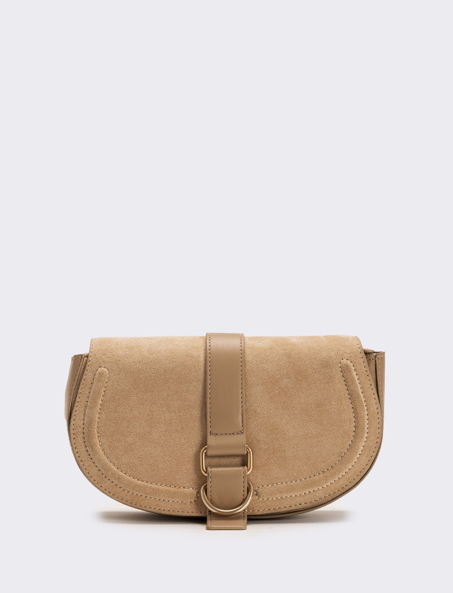 Tracolla in suede con patta donna - Beige