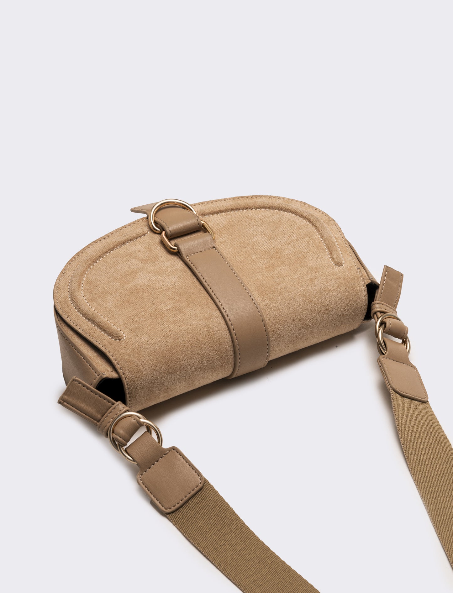 Tracolla in suede con patta donna - Beige