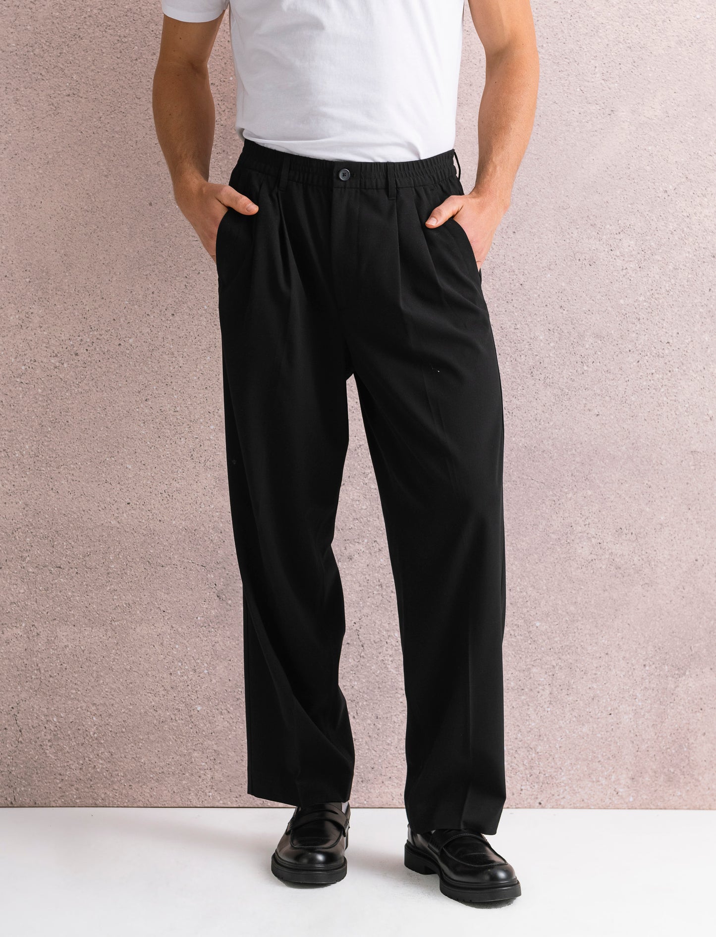 PANTALONI CHINO LOOSE WIDE LEG - Nero