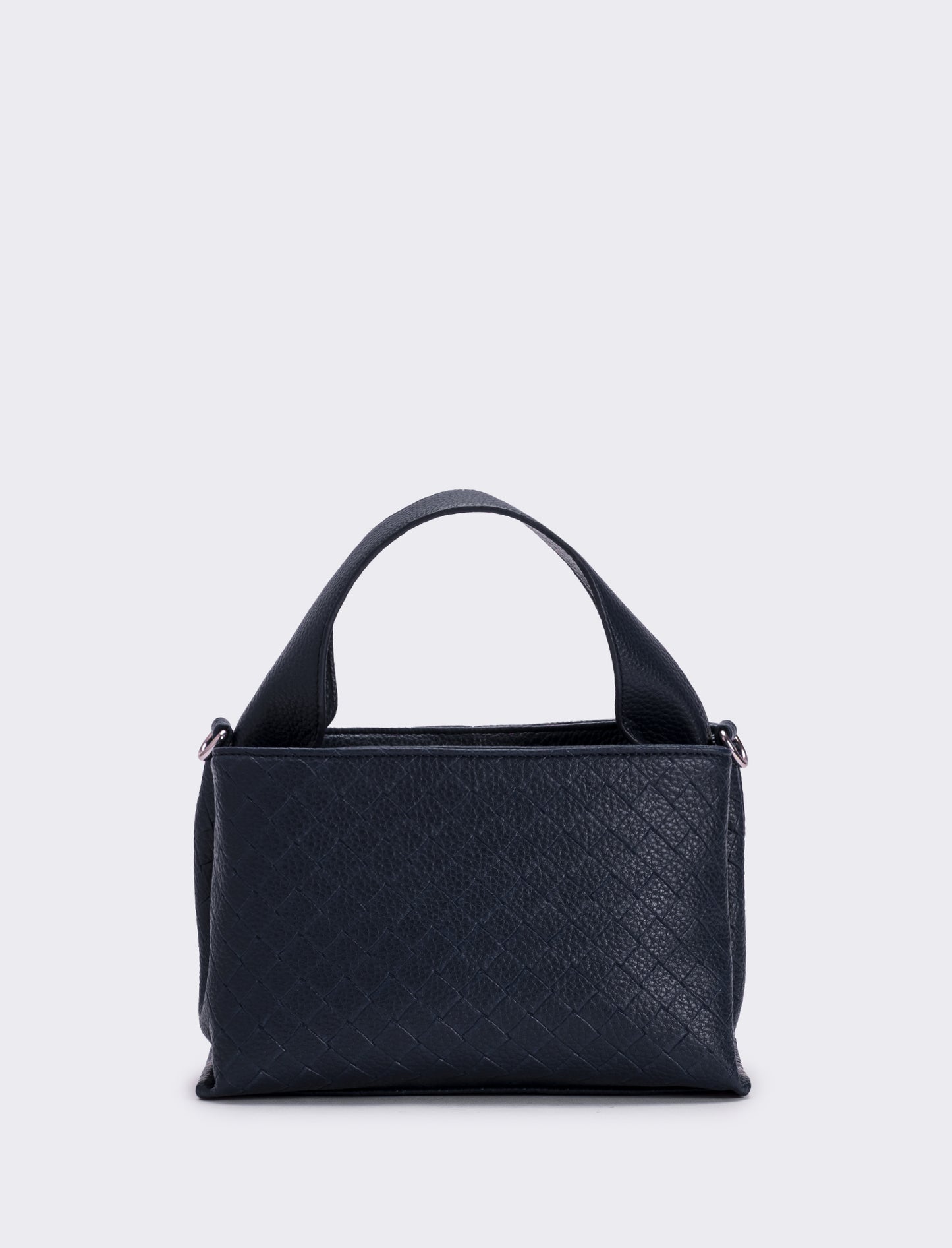 Borsa a mano con stampa intreccio donna - Blu