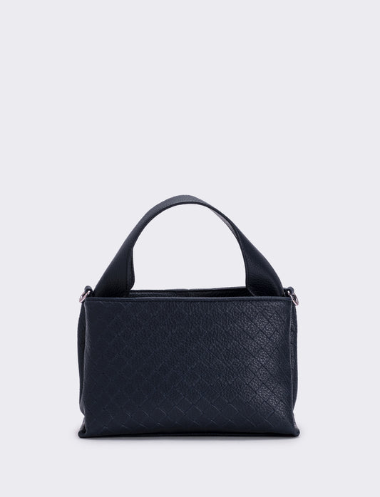 Borsa a mano con stampa intreccio donna - Blu