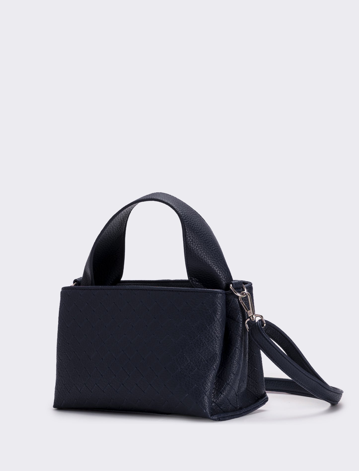 Borsa a mano con stampa intreccio donna - Blu