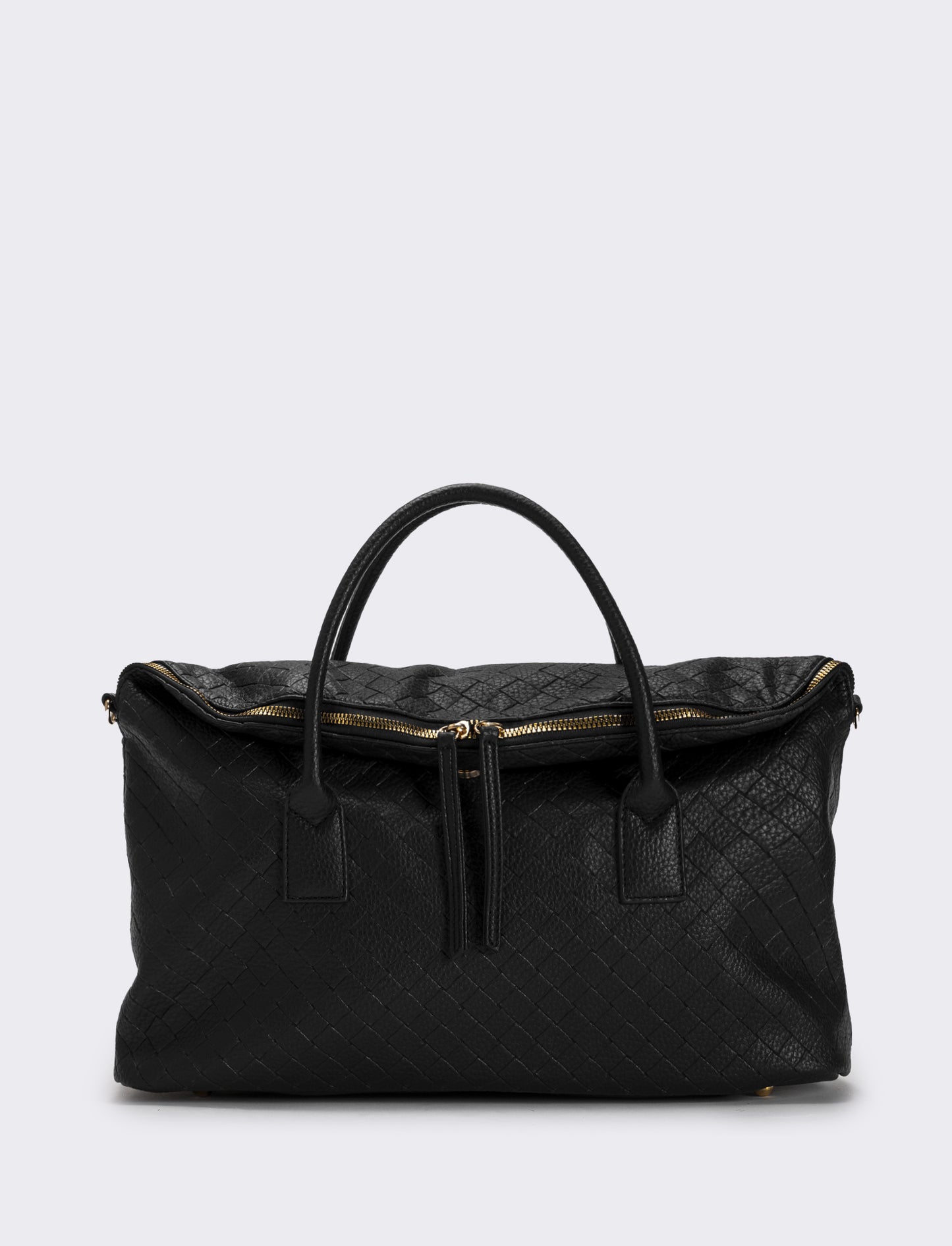 Borsa con patta mezzaluna doppio cursore donna - Nero