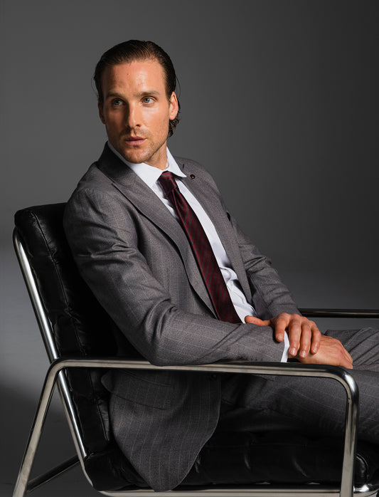 BLAZER  A RIGHE DA COMPLETO FORMAL FIT - Grigio fango