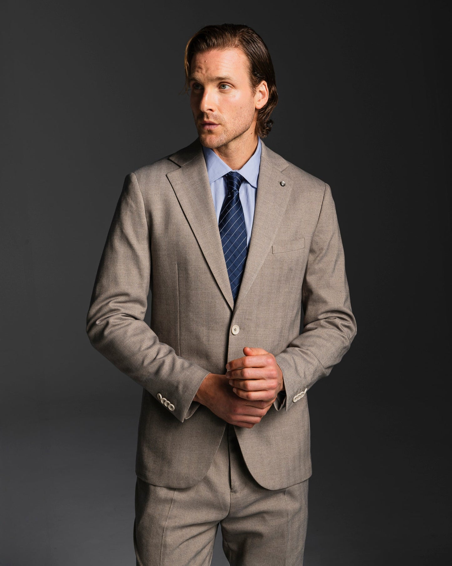 BLAZER STRUTTURATO DA COMPLETO FORMAL FIT - Grigio tortora