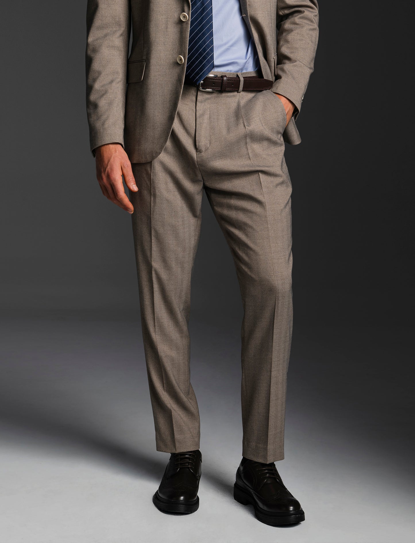 PANTALONI STRUTTURATI DA COMPLETO FORMAL FIT: - Grigio tortora