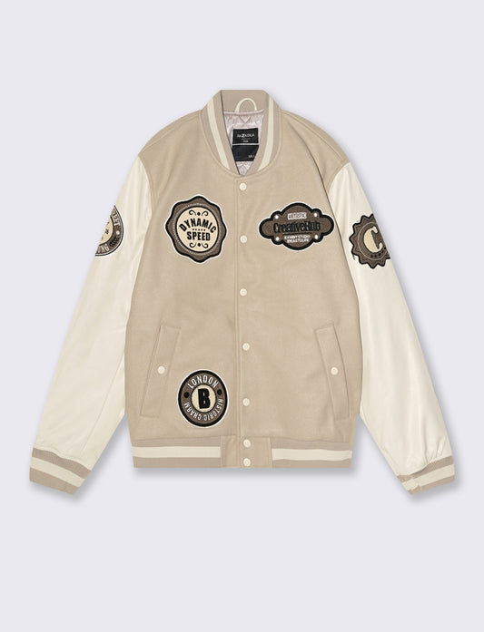 BOMBER VARSITY - Beige