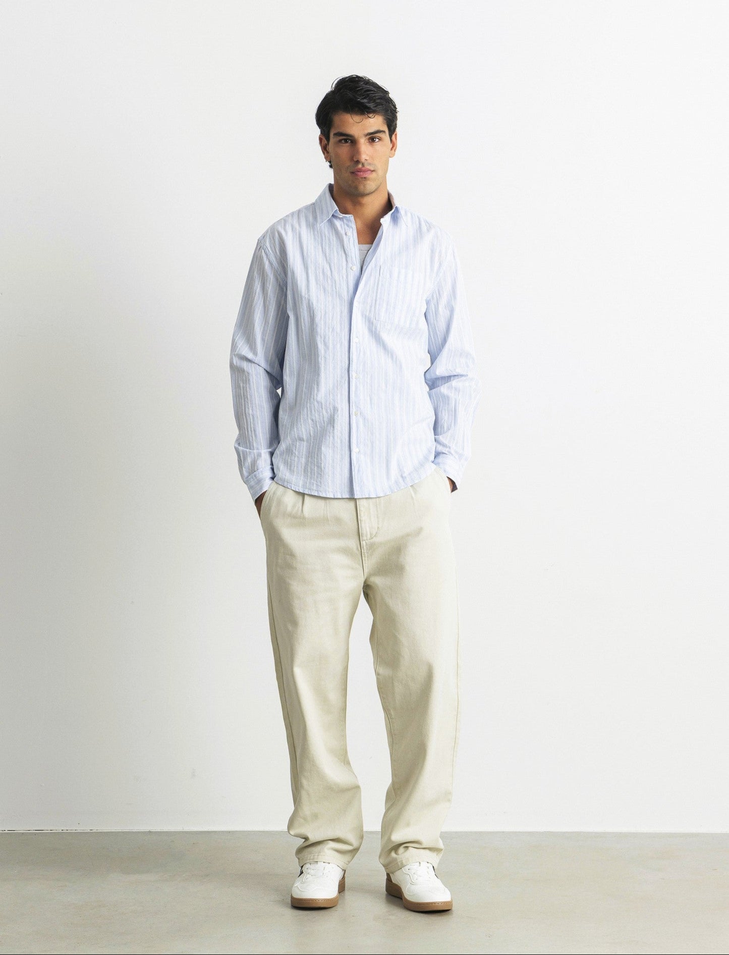 PANTALONI  5 TASCHE RELAXED  FIT - Grigio ghiaccio