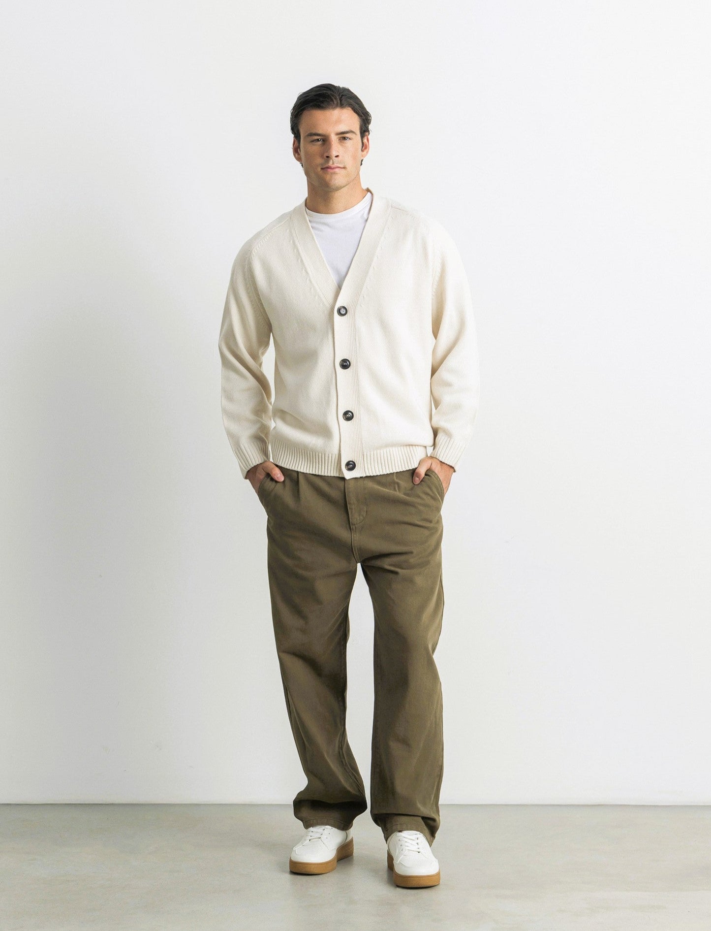 PANTALONI  5 TASCHE RELAXED  FIT - Grigio fango