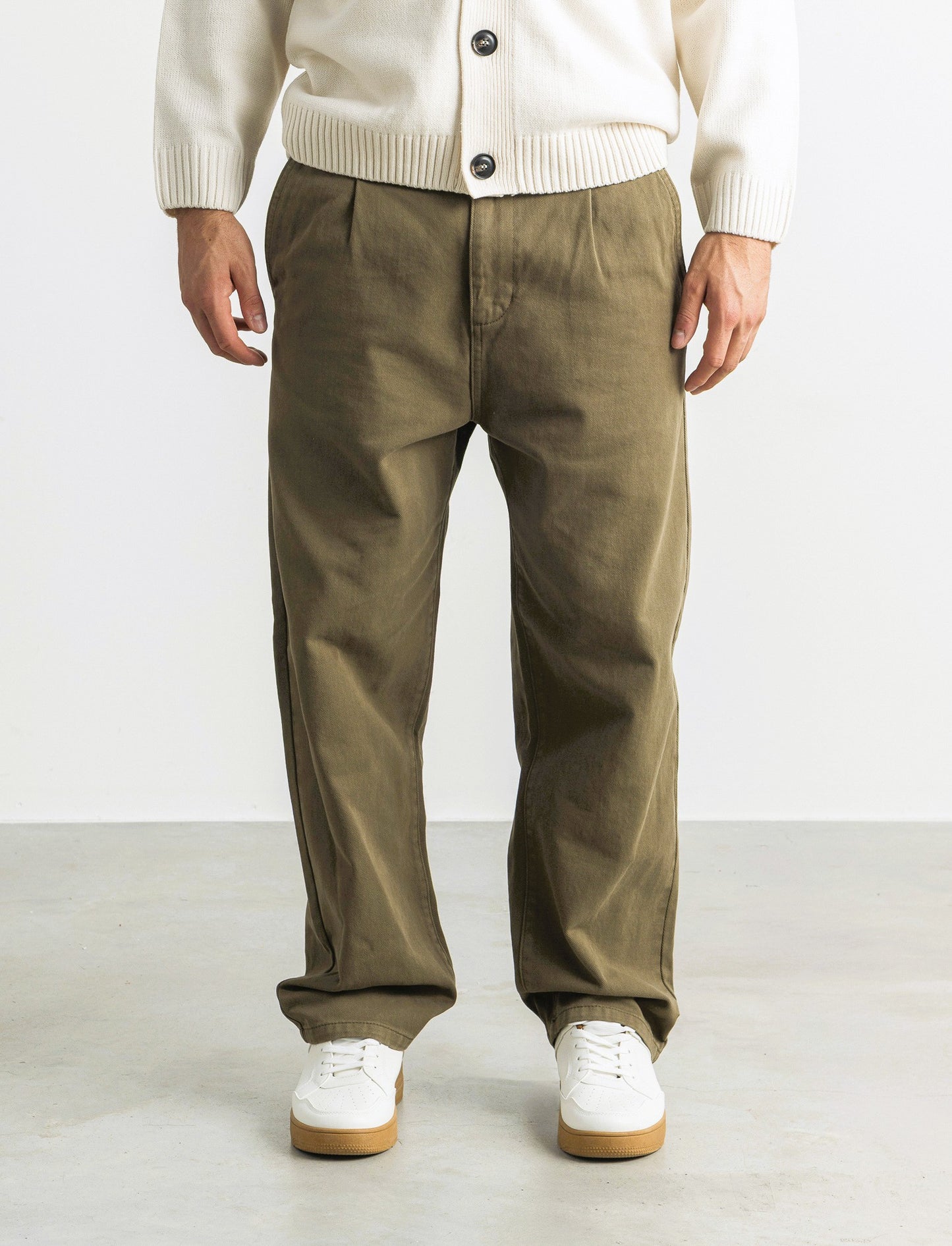 PANTALONI  5 TASCHE RELAXED  FIT - Grigio fango