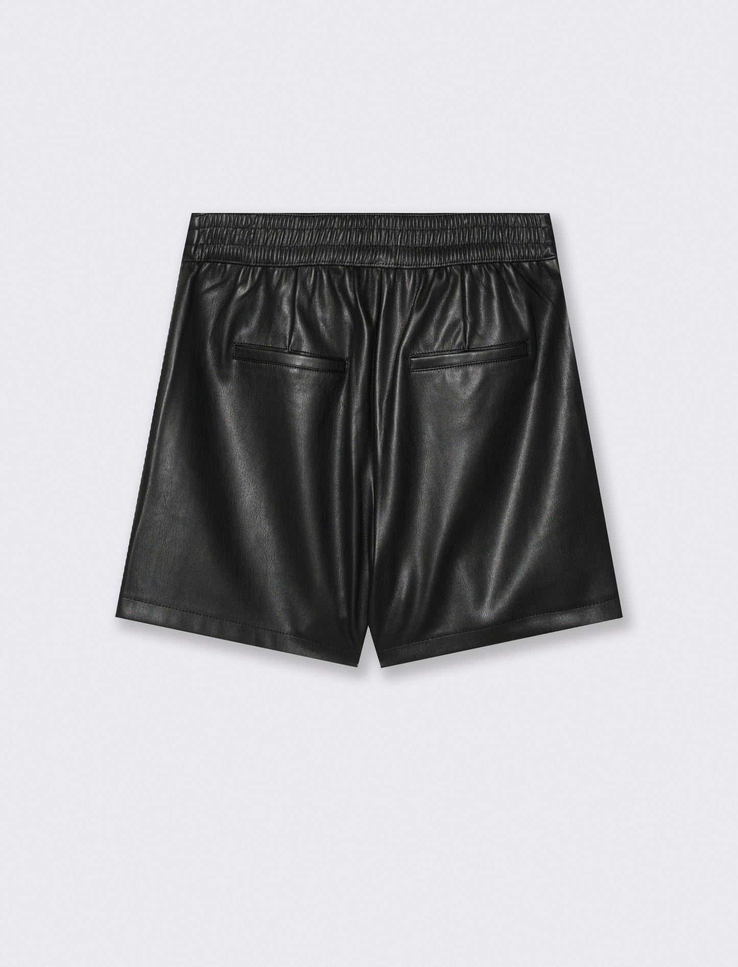 SHORT IN TESSUTTO EFFETTO PELLE - Nero