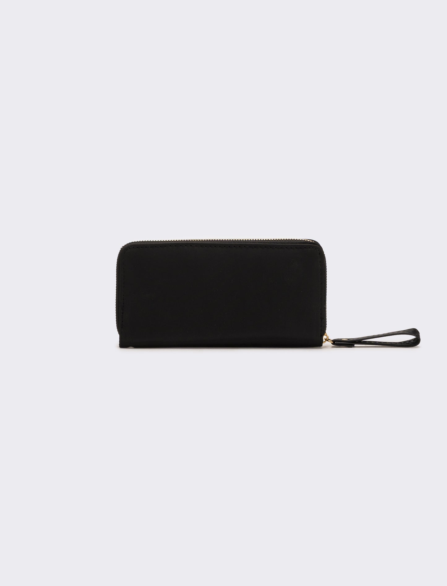 Portafogli donna leopardato in nylon con zip - Nero