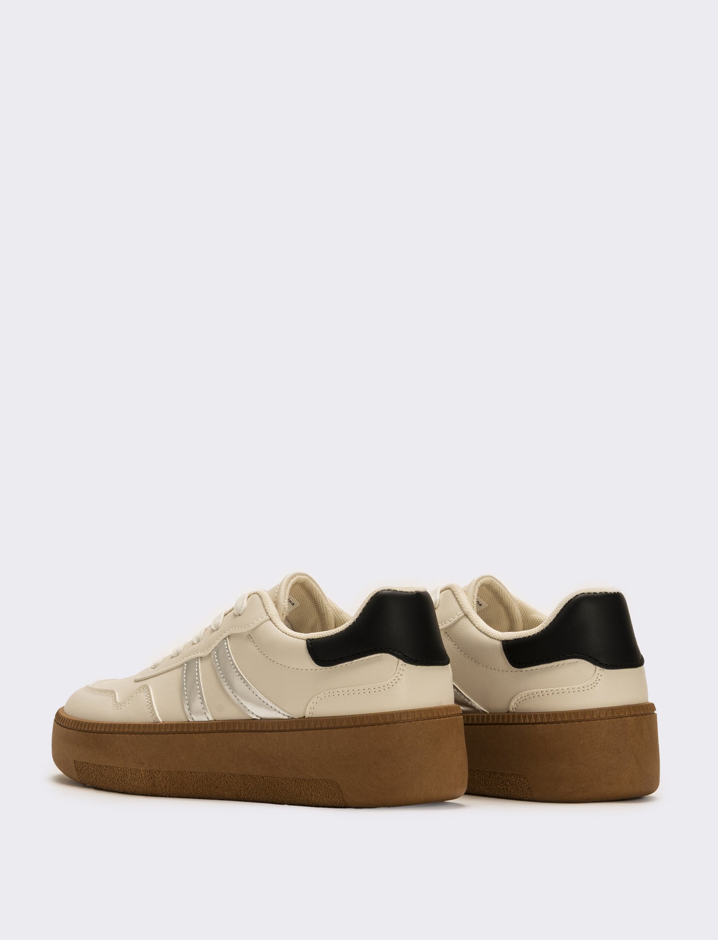 Sneakers con riporti a contrasto da donna - Bianco