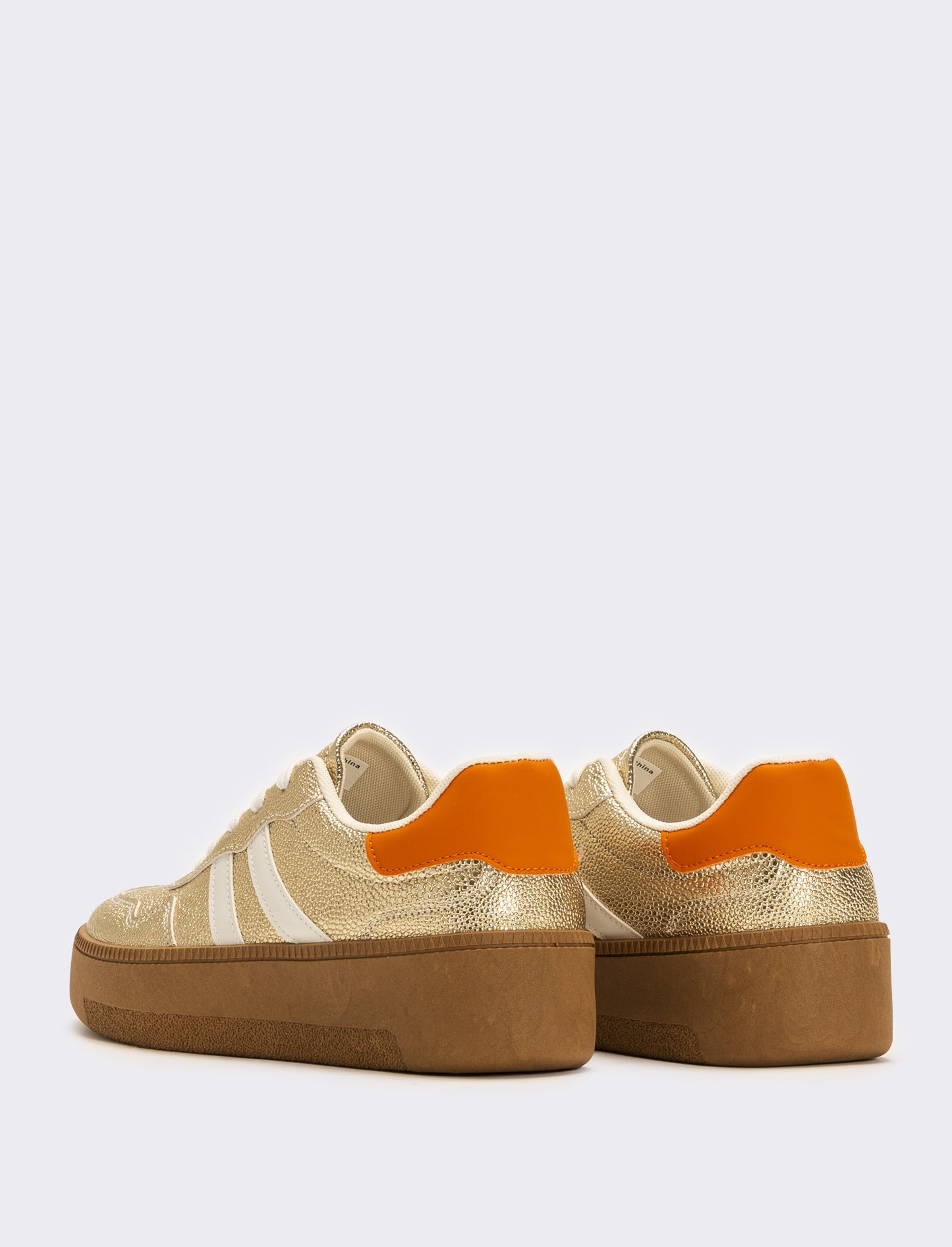 Sneakers con riporti a contrasto da donna - Oro