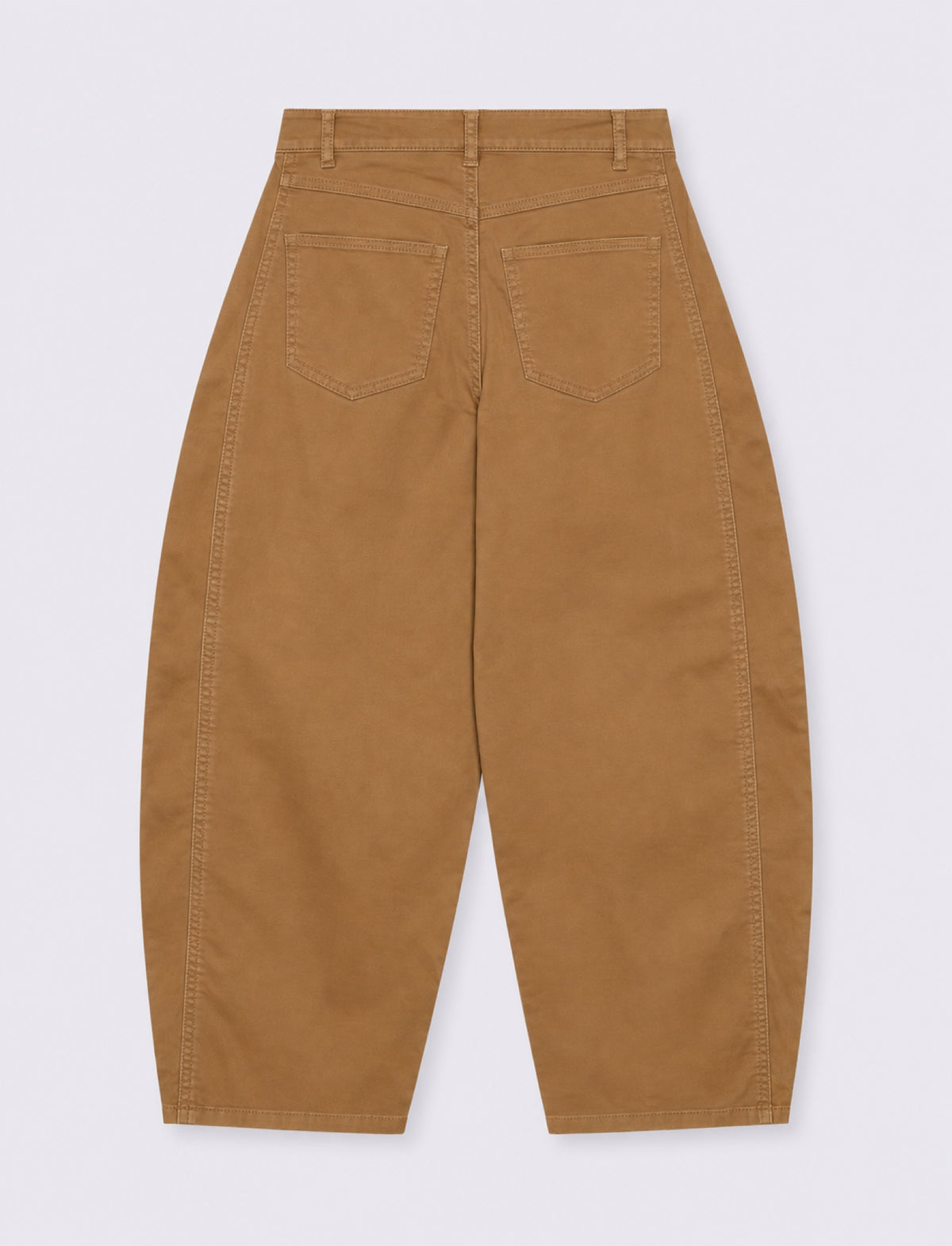 Pantalone barrel a vita alta - Cammello