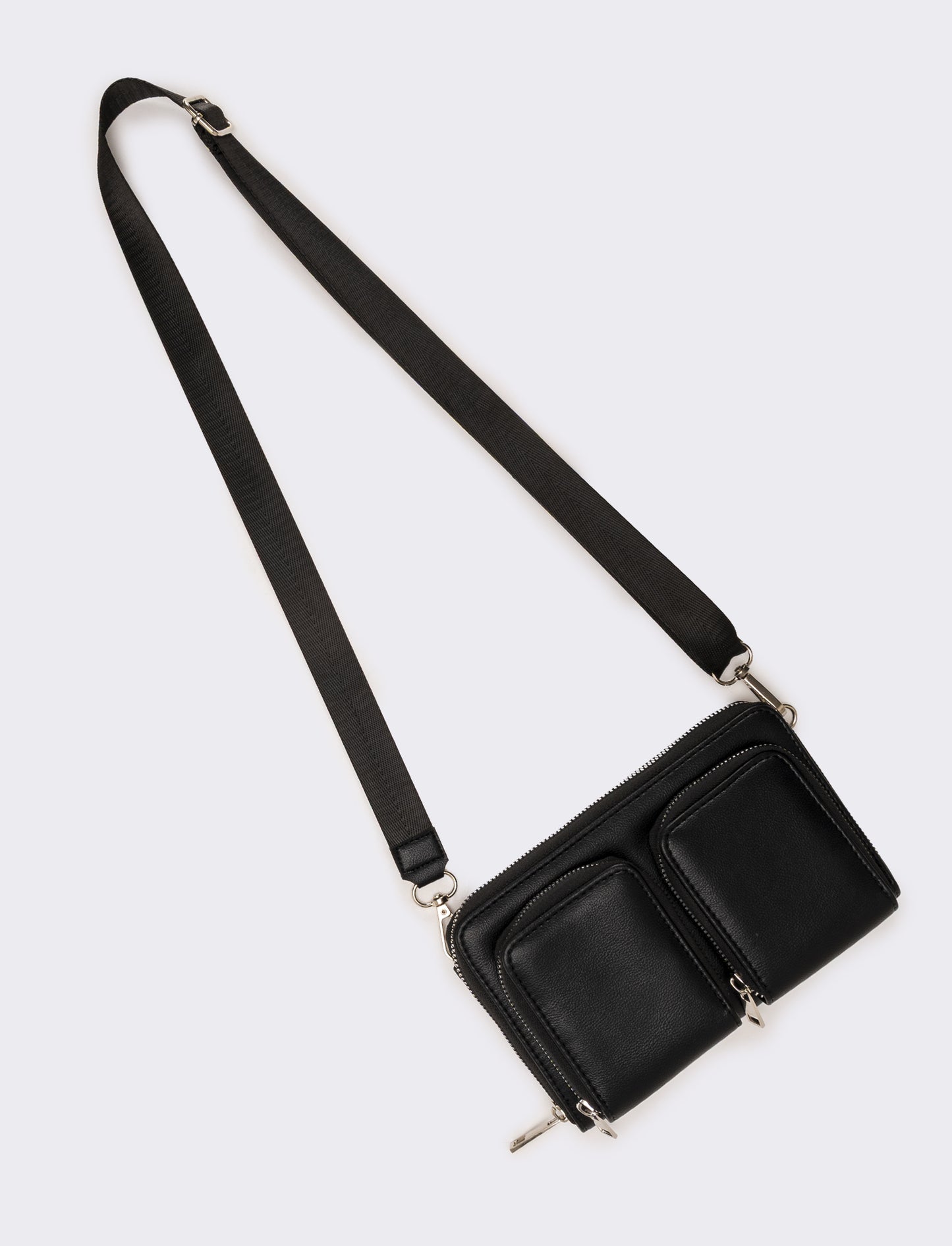 Tracolla uomo con tasche - Nero