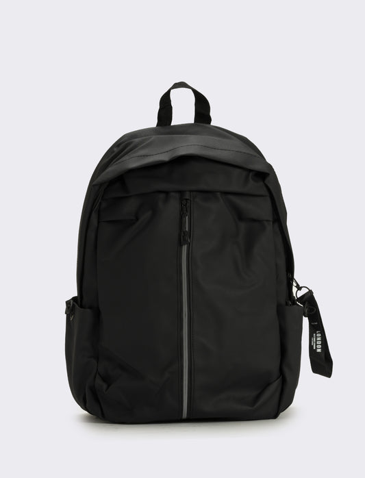 Zaino uomo con tasche e porta pc catarifrangente - Nero