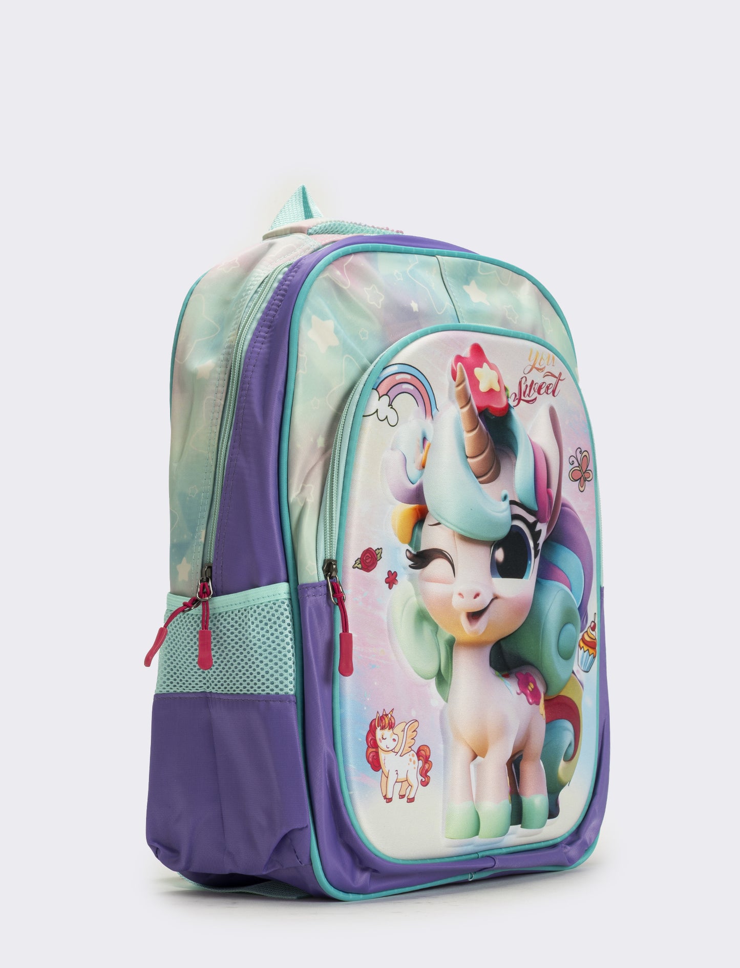 Zaino bambina 3d unicorni - Lilla