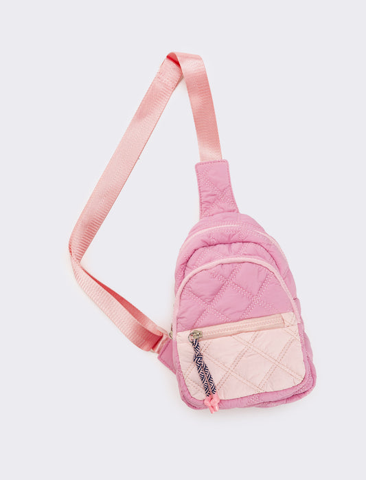 Borsa bambina monospalla trapuntata - Rosa