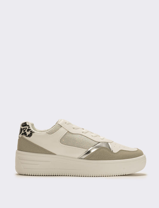 Sneakers con inserti da donna - Bianco
