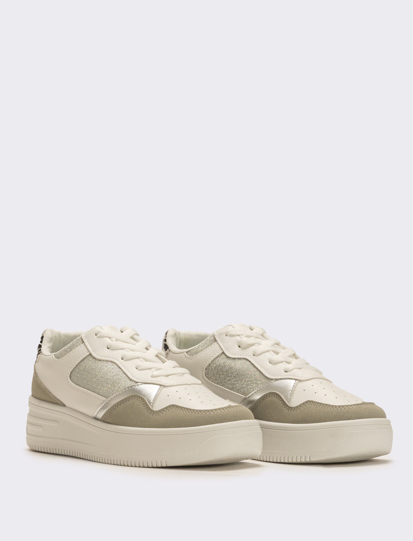 Sneakers con inserti da donna - Bianco