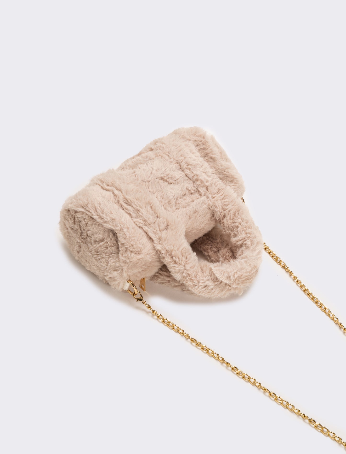 Borsa bauletto in finta pelliccia bambina - Beige