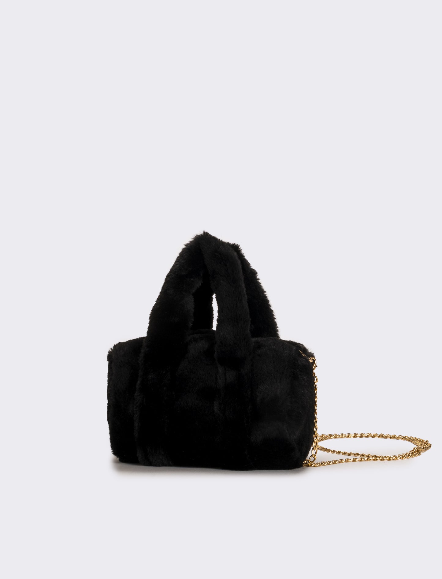 Borsa bauletto in finta pelliccia bambina - Nero