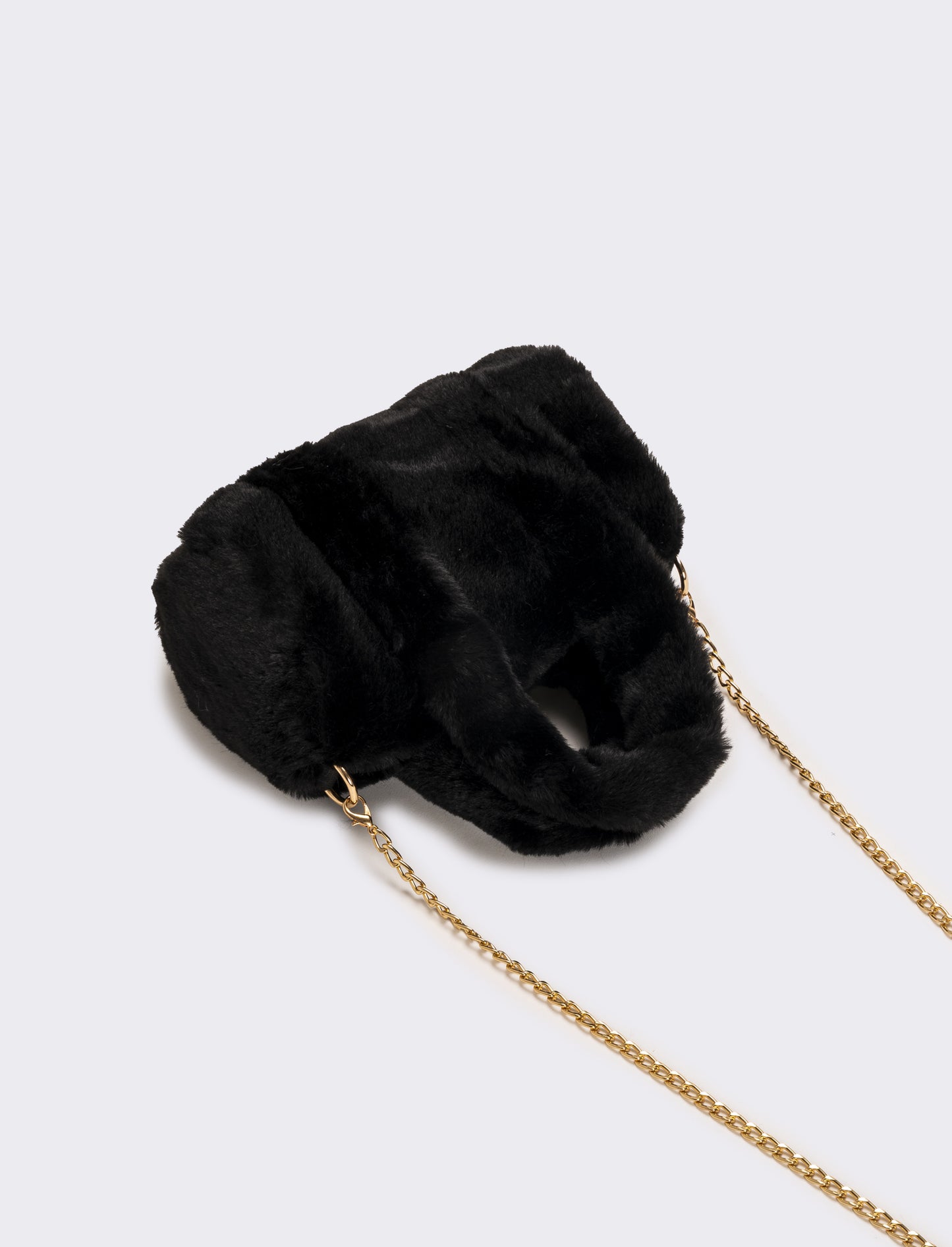 Borsa bauletto in finta pelliccia bambina - Nero