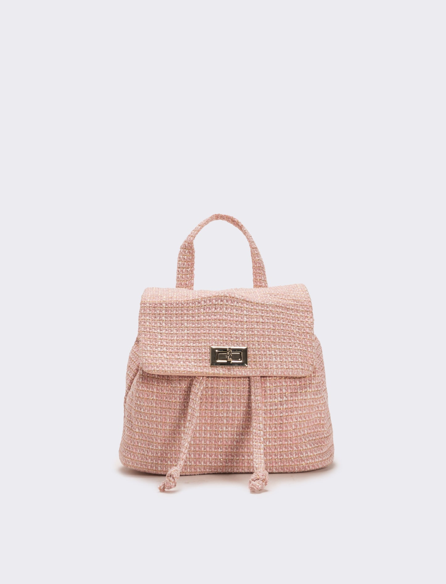 Zaino bambina in tessuto boucle - Rosa