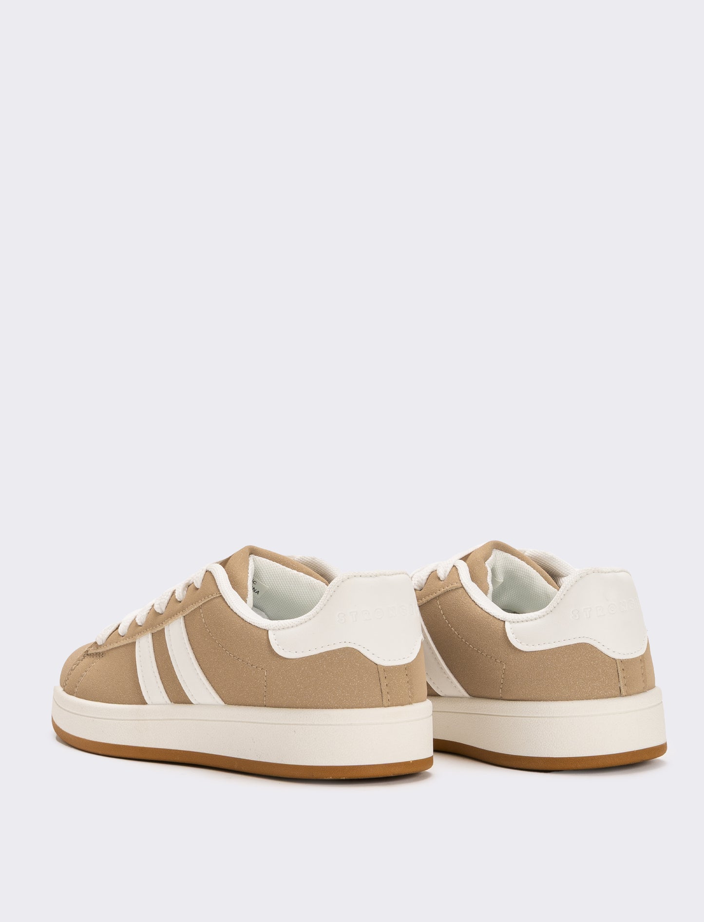 Sneakers con lacci larghi da donna - Beige