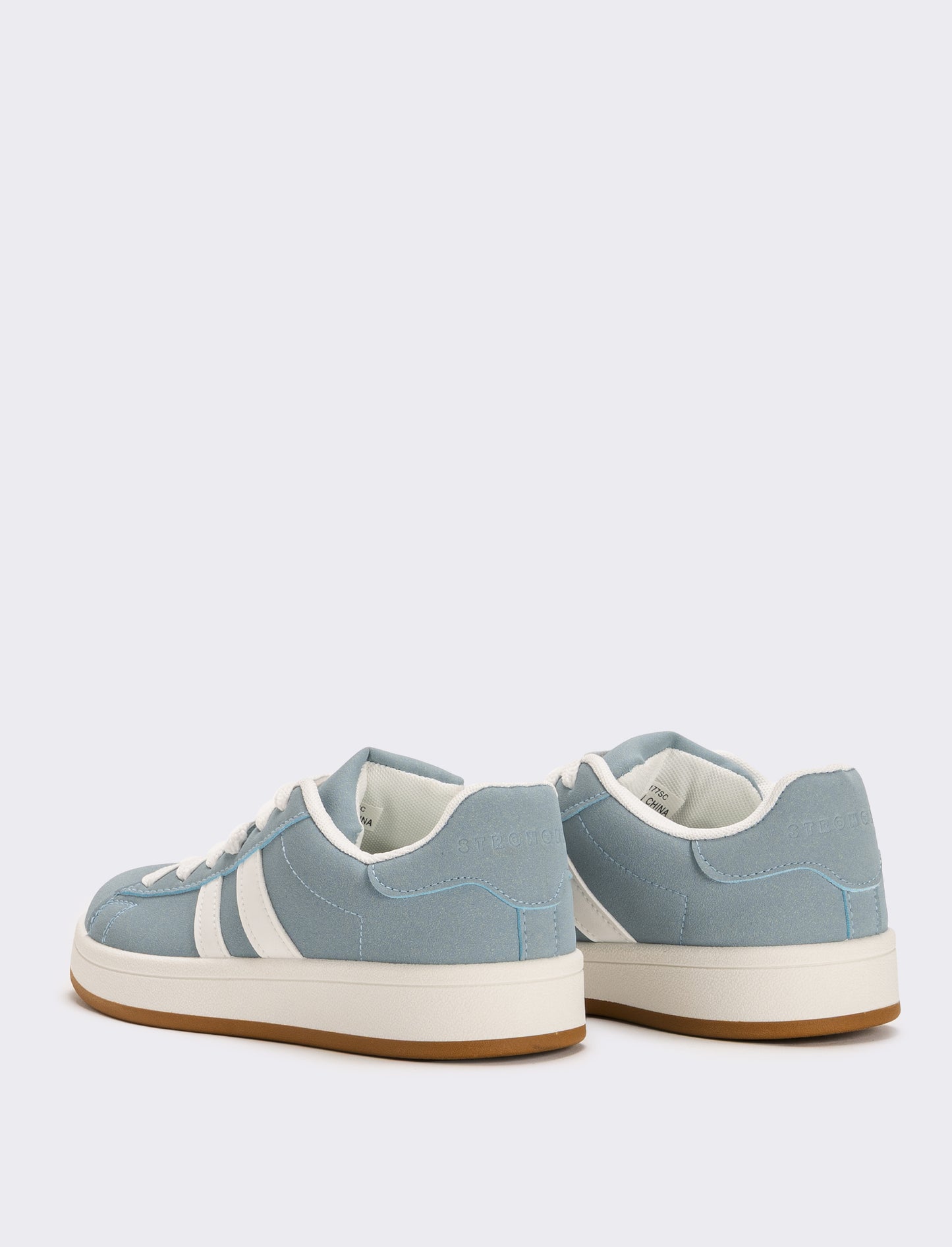 Sneakers con lacci larghi da donna - Celeste
