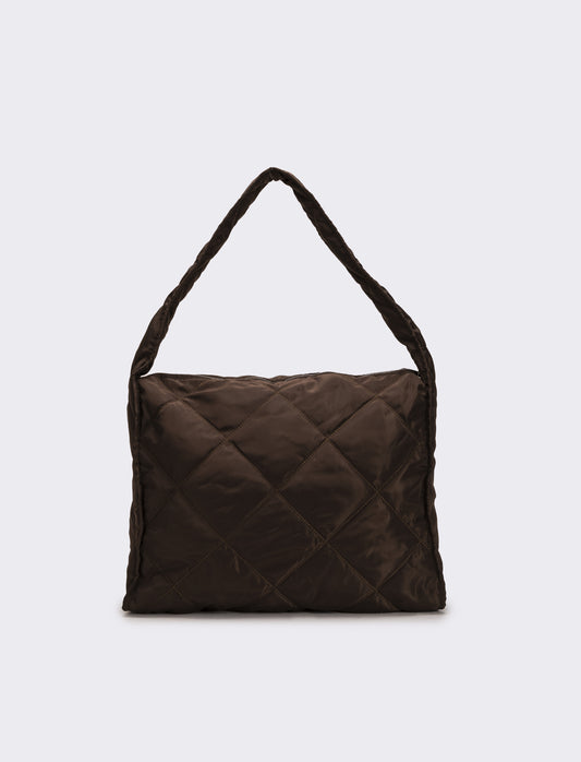 Borsa shopper donna grande trapuntata - Marrone