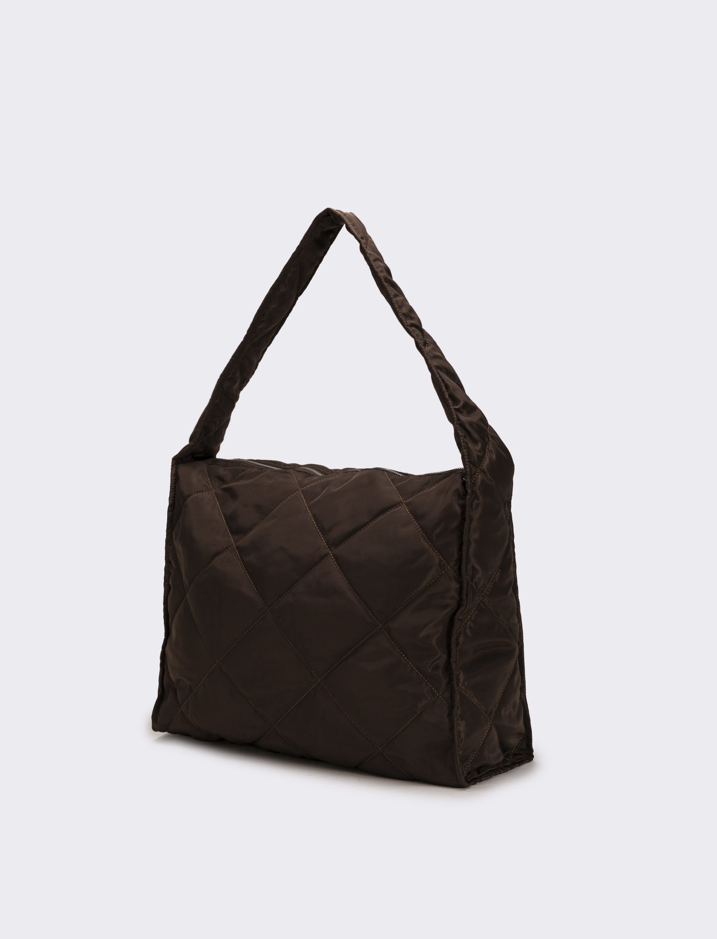 Borsa shopper donna grande trapuntata - Marrone