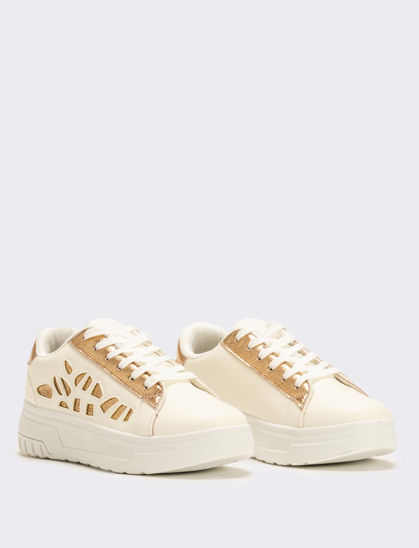 Sneakers da donna con intarsi - Bianco