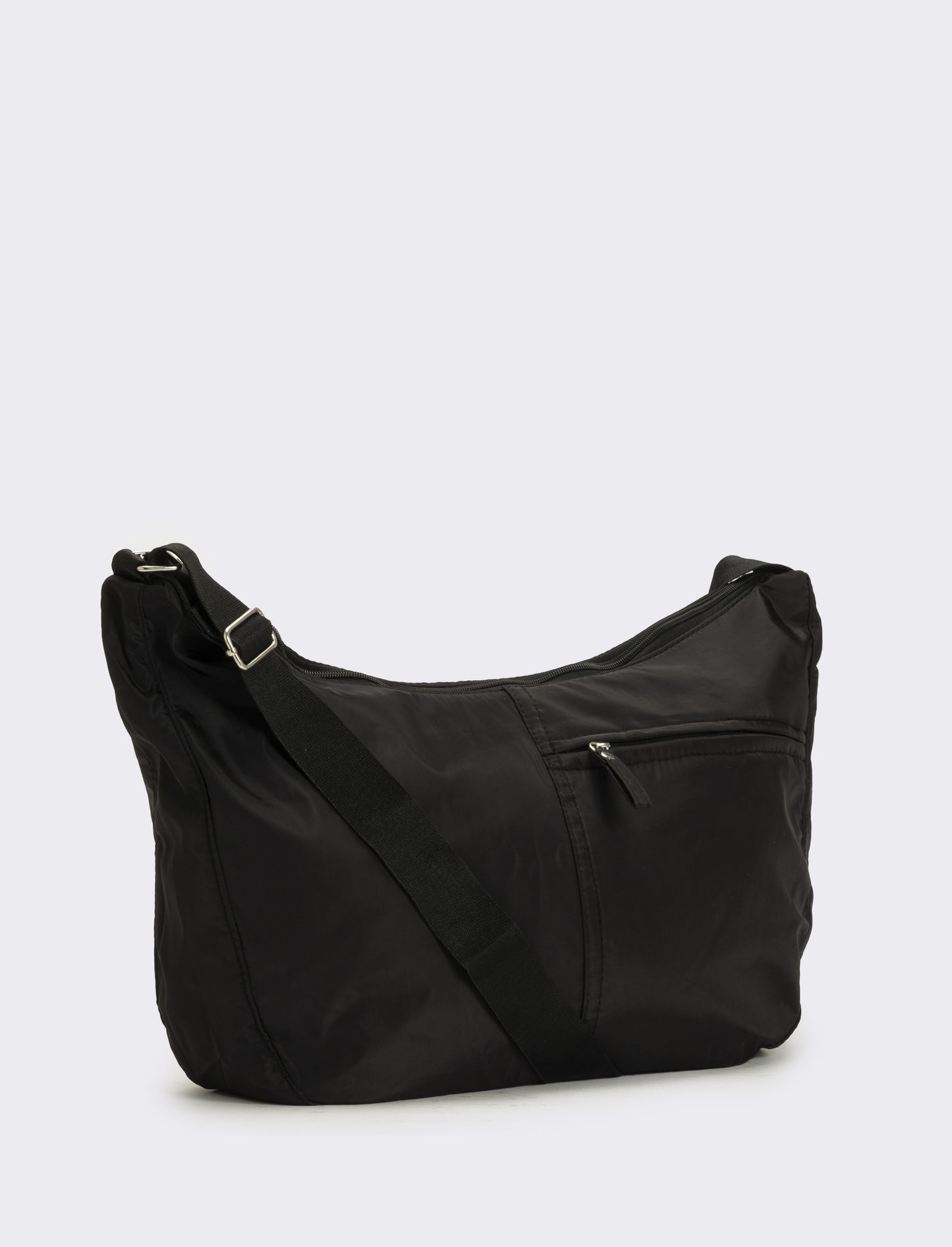 Borsa donna mezzaluna leopardata grande - Nero