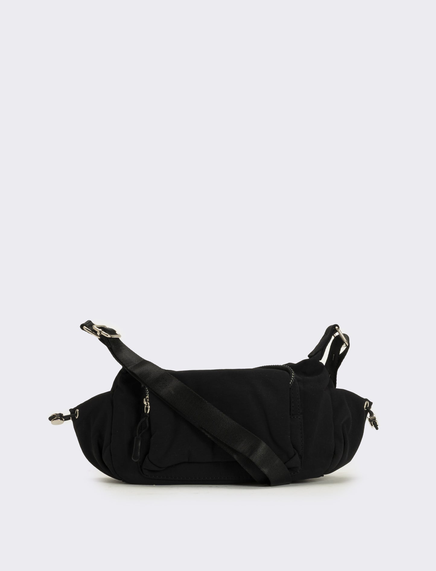 Tracolla donna in nylon con tasche - Nero