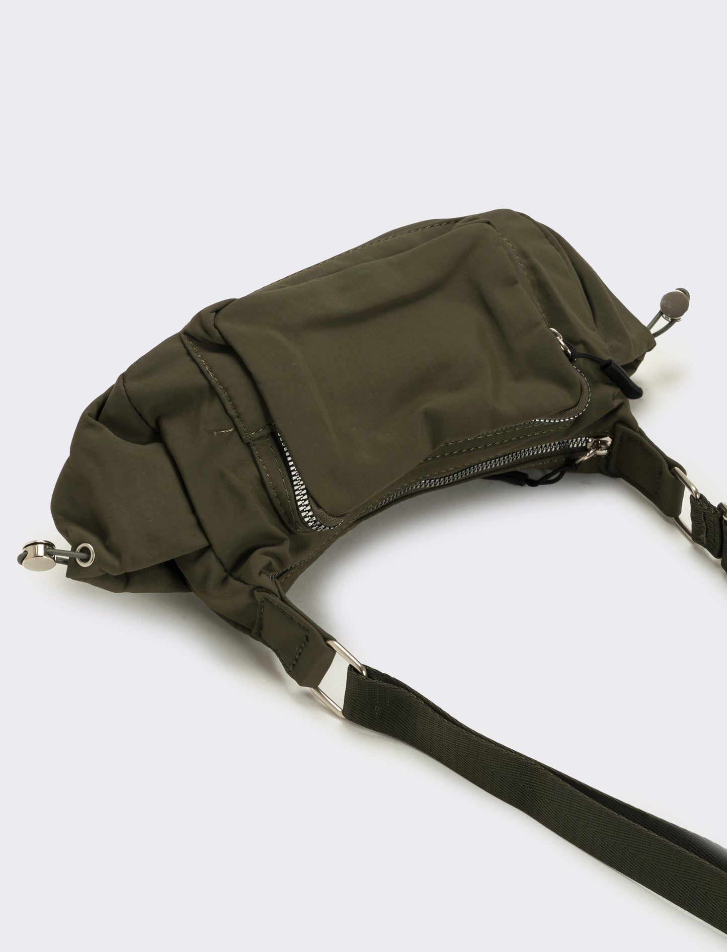 Tracolla donna in nylon con tasche - Verde