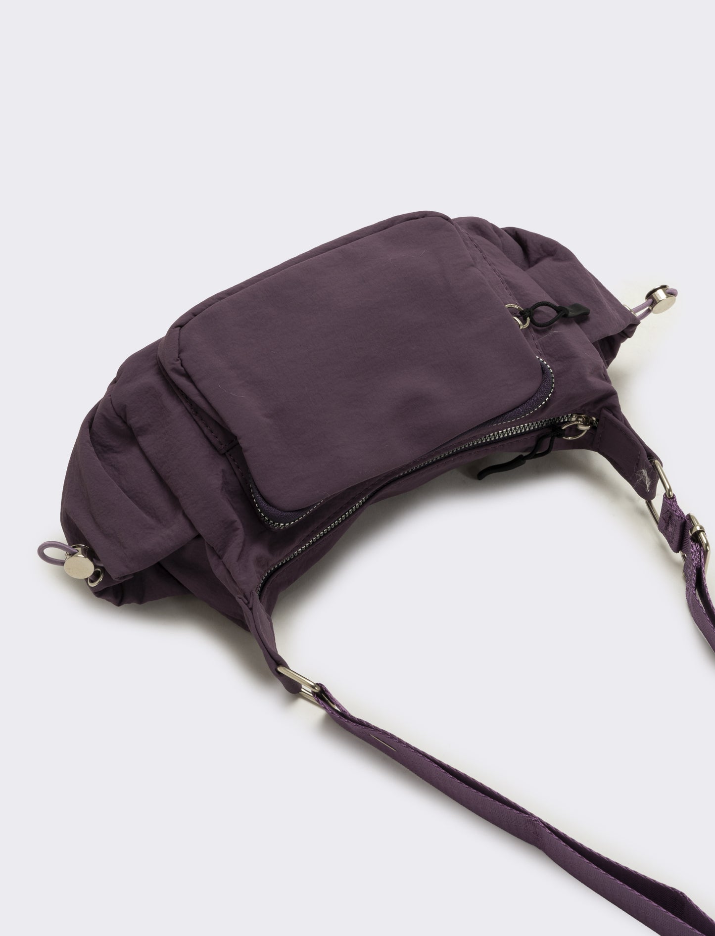 Tracolla donna in nylon con tasche - Viola