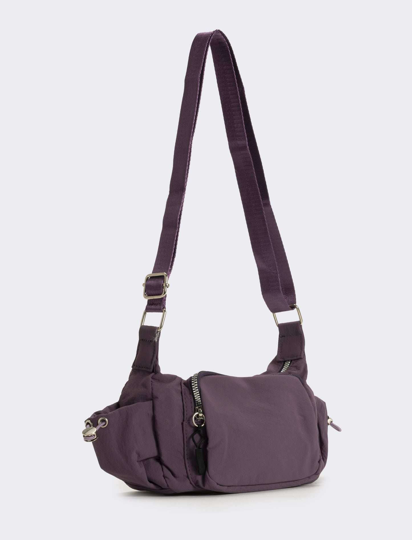 Tracolla donna in nylon con tasche - Viola