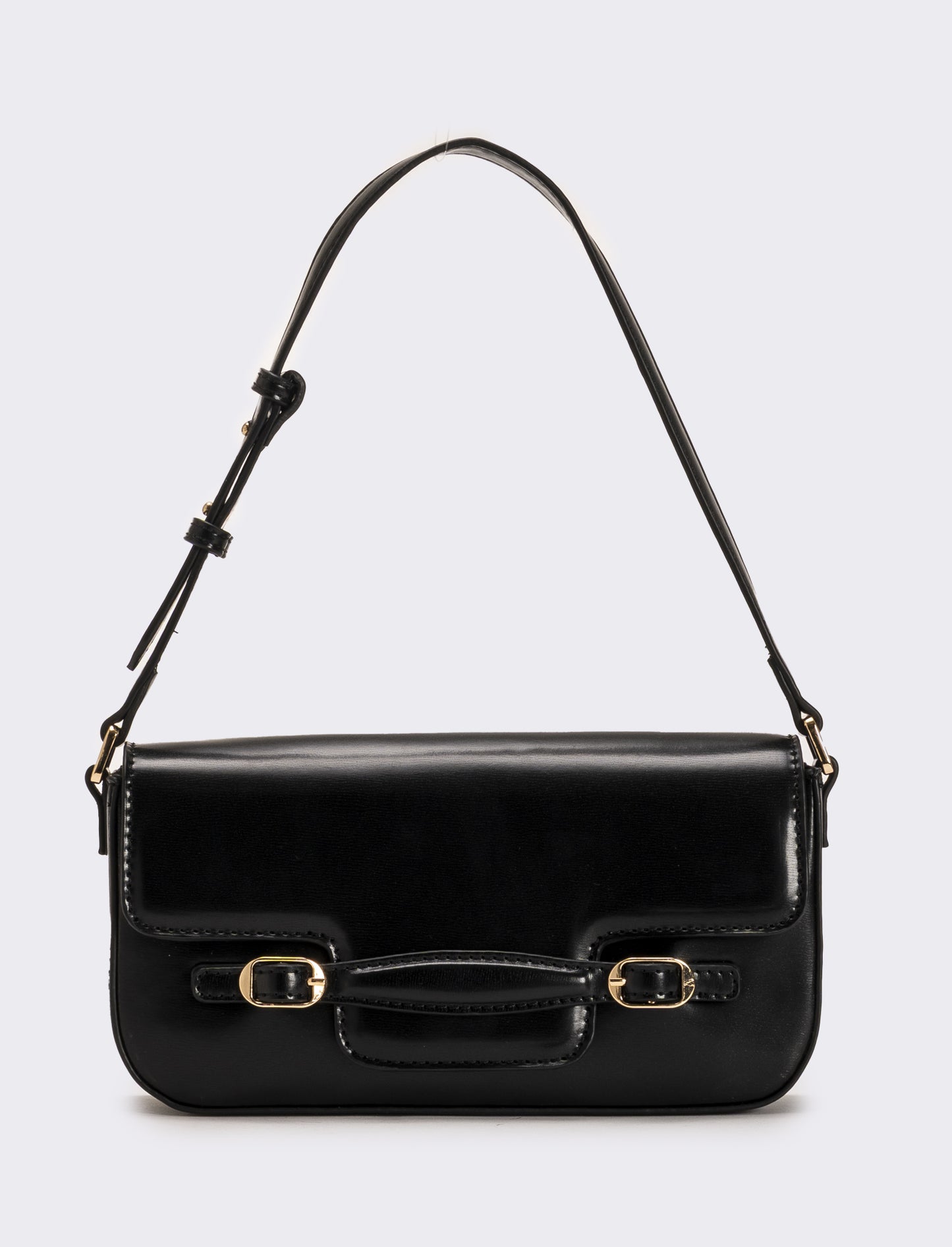 Tracolla donna con pattina - Nero