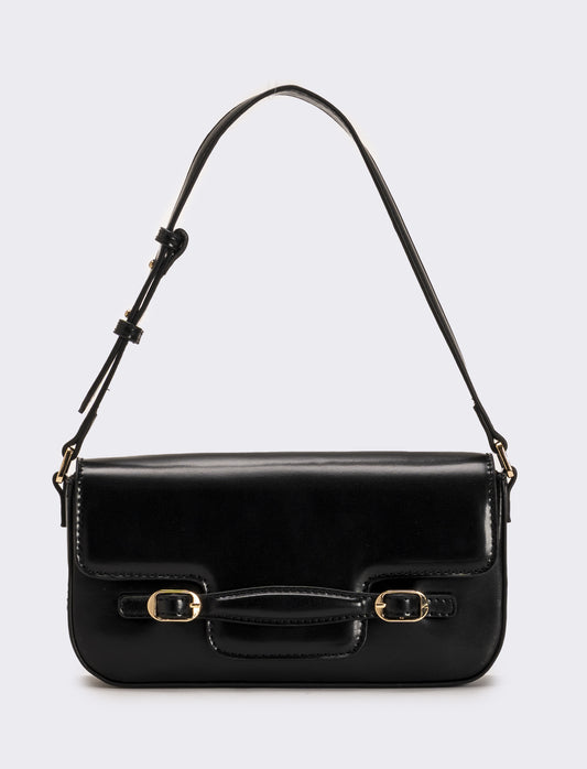 Tracolla donna con pattina - Nero