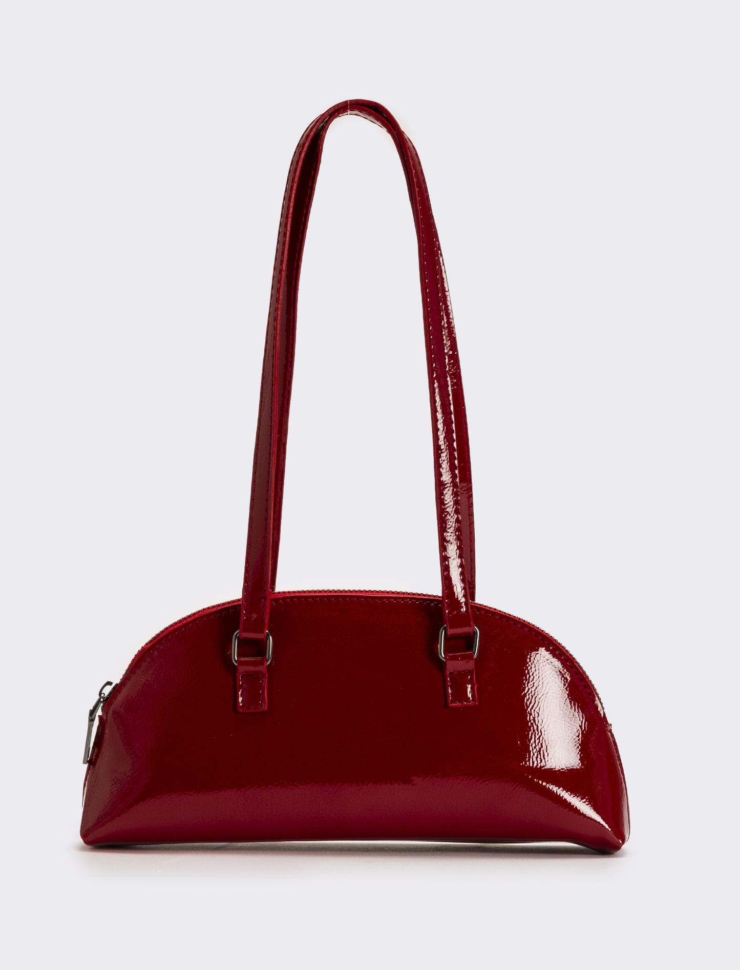 Borsa donna mezzaluna in vernice - Rosso